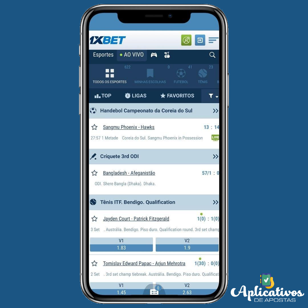 1xBet app ao vivo