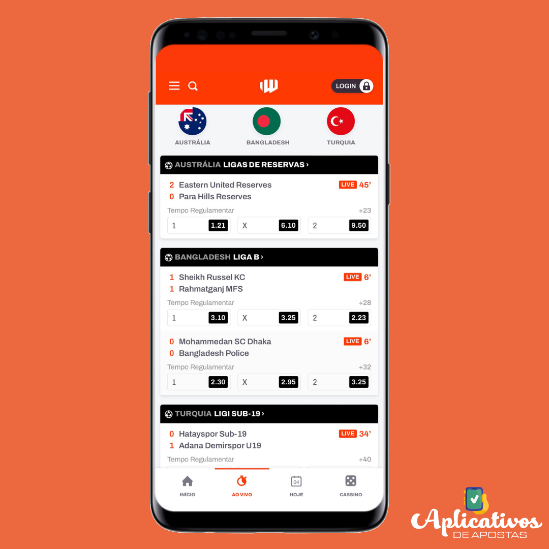 Betwarrior app ao vivo