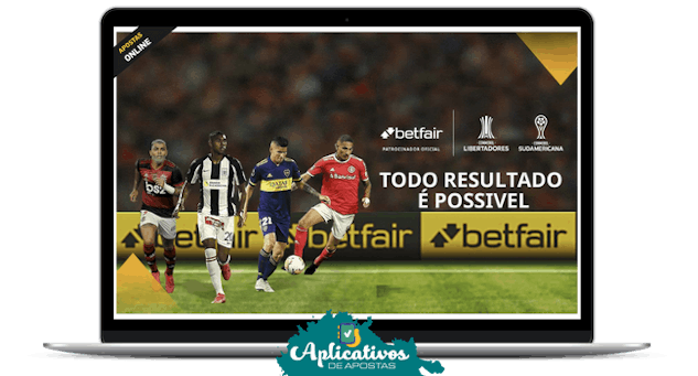 Mockup de um laptop mostrando o site da Betfair