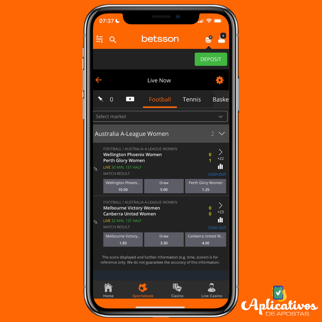 Betsson app futebol